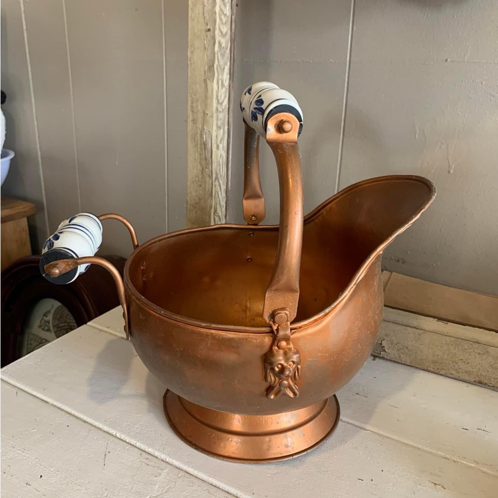 Vintage Copper Coal Scuttle